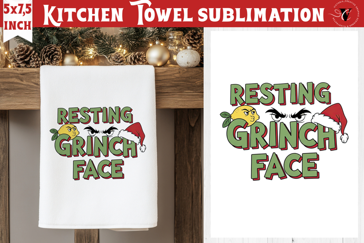 Christmas kitchen towel sublimation | Holiday baking print