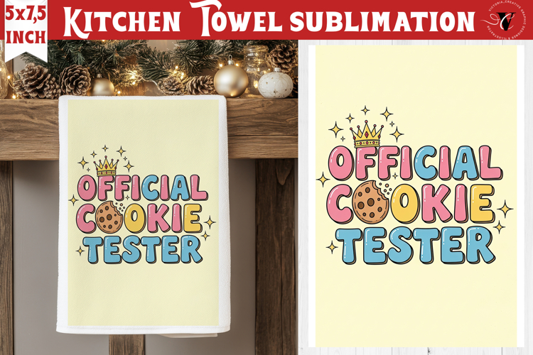 Christmas kitchen towel sublimation | Holiday baking print