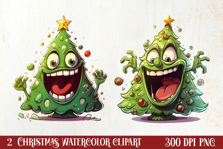 Funny Christmas Tree Sublimation Clipart, Christmas PNG