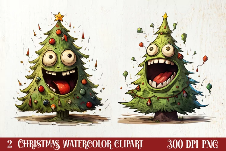 Funny Christmas Tree Sublimation Clipart, Christmas PNG