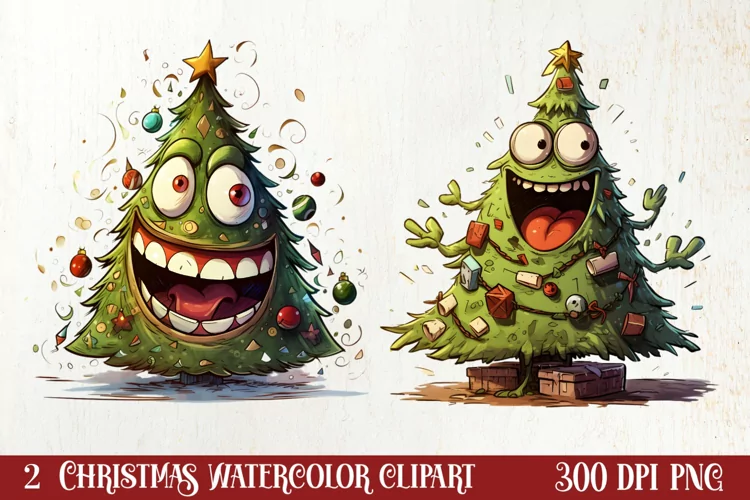 Funny Christmas Tree Sublimation Clipart, Christmas PNG