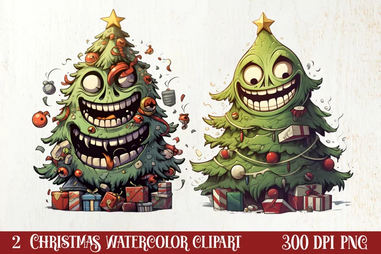Funny Christmas Tree Sublimation Clipart, Christmas PNG