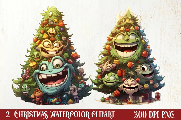 Funny Christmas Tree Sublimation Clipart, Christmas PNG
