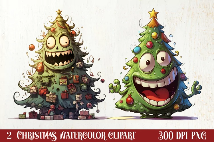Funny Christmas Tree Sublimation Clipart, Christmas PNG