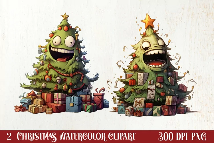 Funny Christmas Tree Sublimation Clipart, Christmas PNG