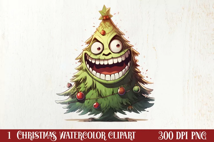 Funny Christmas Tree Sublimation Clipart, Christmas PNG