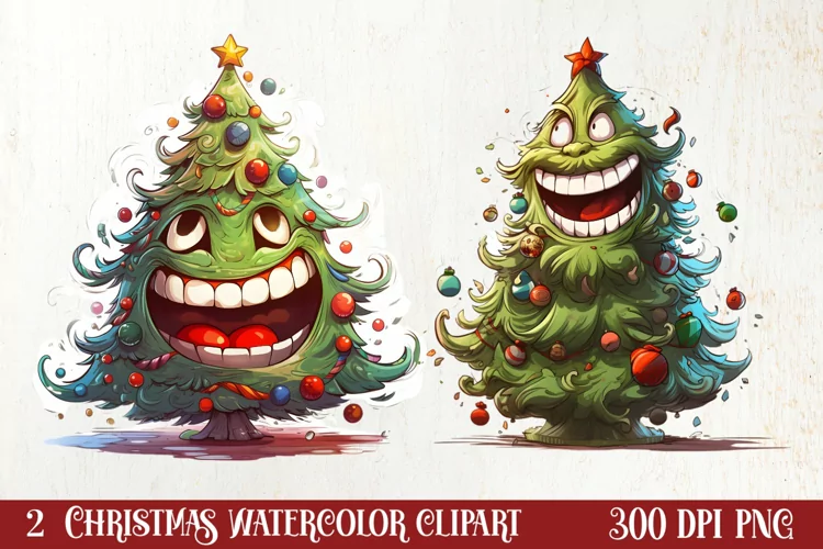 Funny Christmas Tree Sublimation Clipart, Christmas PNG