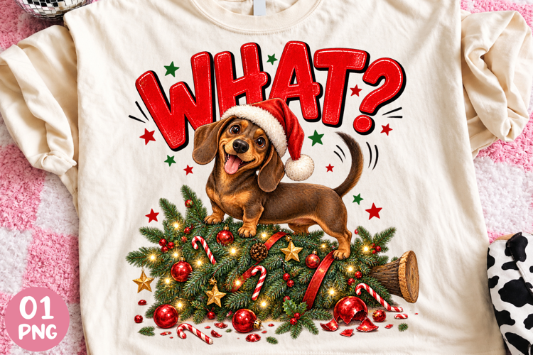 Funny Christmas Tree What, Dachshund Dog