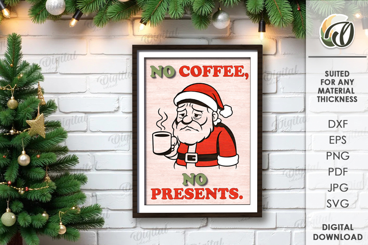 Funny Christmas Wall Art Lasercut. Christmas Wall decor SVG