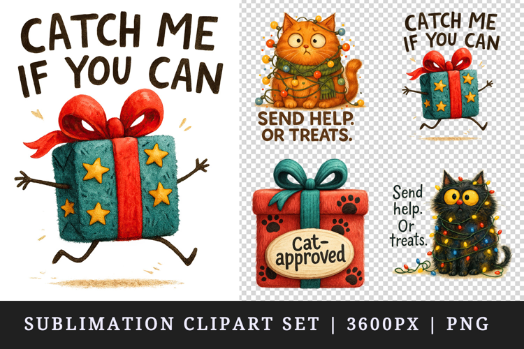 Funny Christmas clipart printable sublimation design png