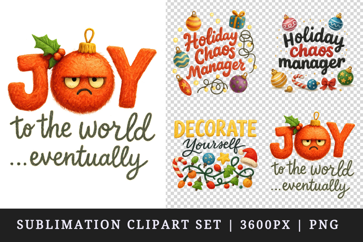 Funny Christmas clipart printable sublimation design png
