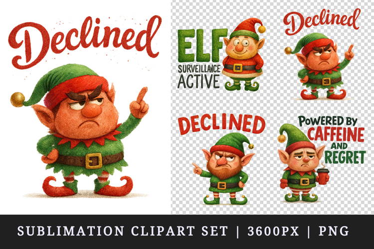 Funny Christmas clipart printable sublimation design png