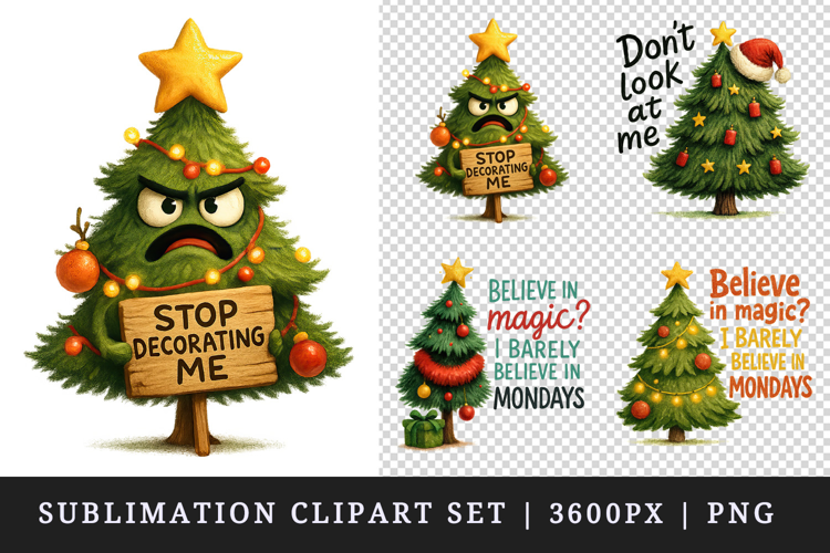 Funny Christmas clipart printable sublimation design png