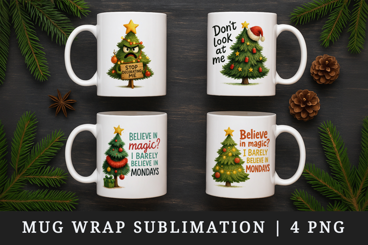 Funny Christmas mug wrap printable sublimation design