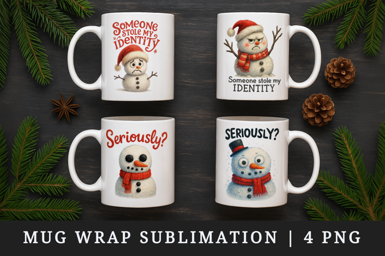 Funny Christmas mug wrap printable sublimation design
