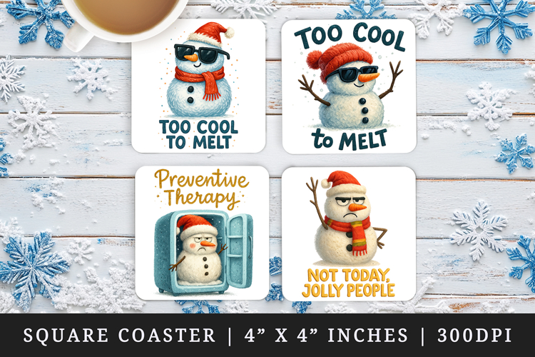 Funny Christmas square coaster sublimation, coasters design
