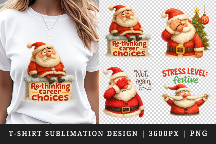 Funny Christmas t-shirt printable sublimation design png