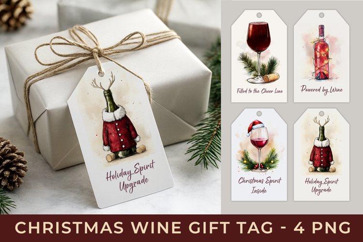Funny Christmas Wine Gift Tag Printable