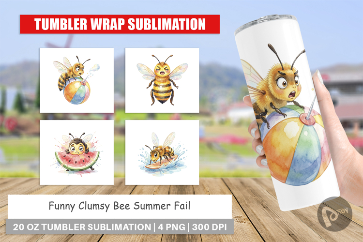 Clumsy Bee Summer Fail Tumbler