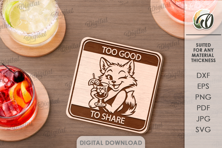 Funny Coaster Laser Cut. Funny Quote. Kitchen Decor SVG