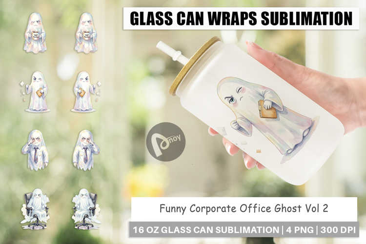 Funny Corporate Ghost Glass Can