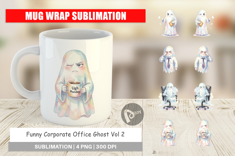 Funny Corporate Ghost Mug Wrap