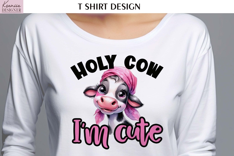 Cartoon Cow | Funny Sarcastic Quotes T Shirt | Sayings example image 1