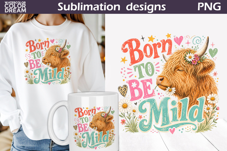 Highland Cow Clipart | Born To Be Mild