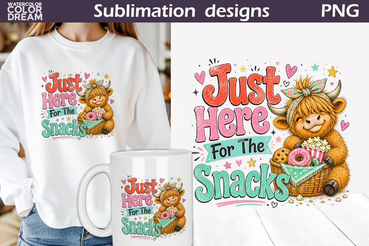 Snack Cow Clipart | Funny Farm Sublimation