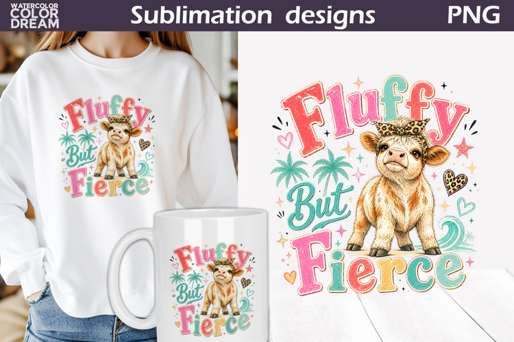 Fluffy Cow Clipart | Fierce Sublimation