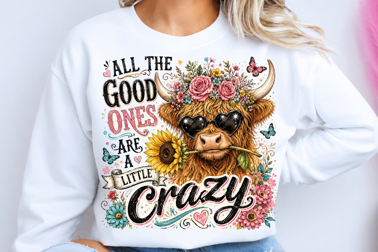 Funny Crazy Highland Cow Sarcastic PNG