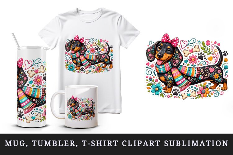 Funny cute tumbler, mug wrap, clipart sublimation design example image 1