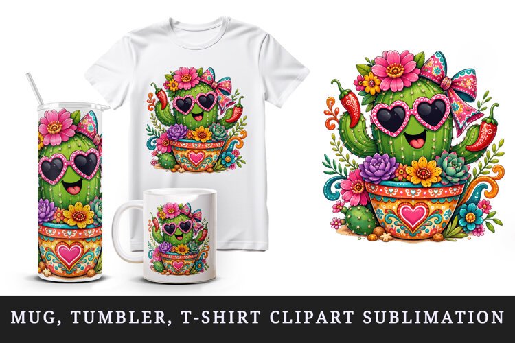 Funny cute tumbler, mug wrap, clipart sublimation design example image 1