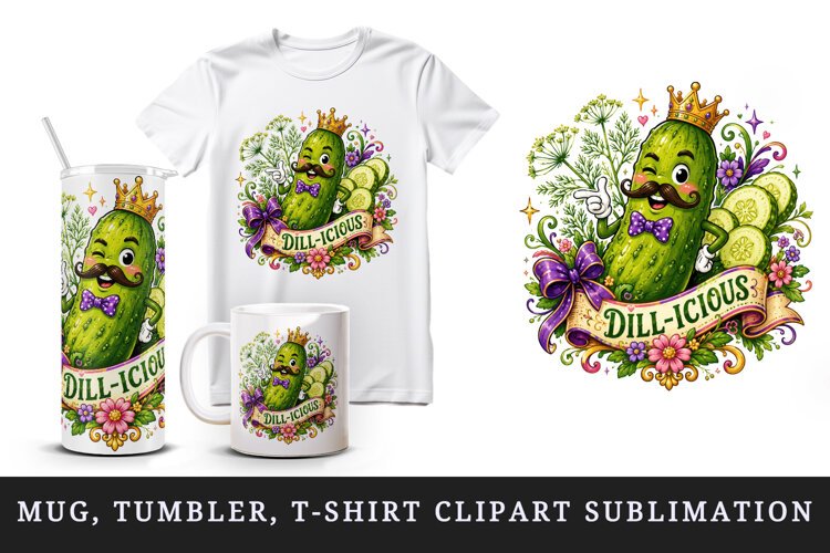 Funny cute tumbler, mug wrap, clipart sublimation design example image 1