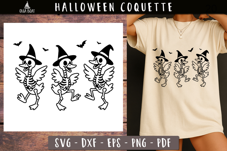 Funny Dancing Goose Skeleton Halloween svg