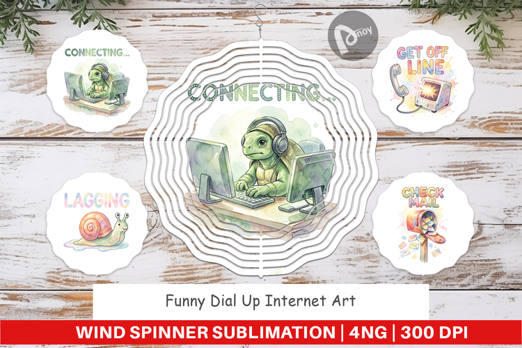 Funny Dial-Up Internet Wind Spinner