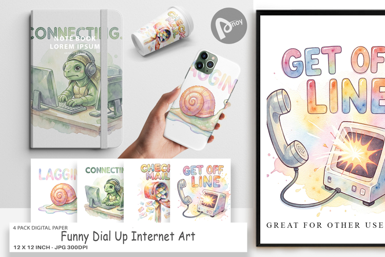 Funny Dial-Up Internet Digital Paper