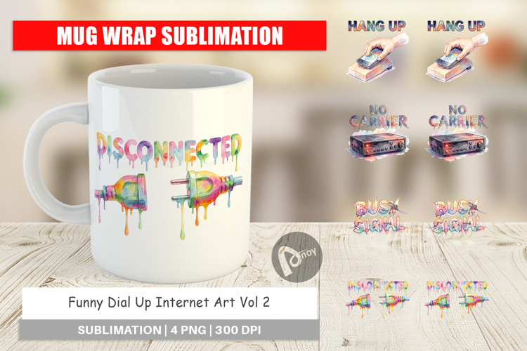 Funny Dial-Up Internet Mug Wrap