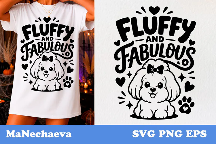 Funny Animal Quote SVG | Fluffy And Fabulous Dog