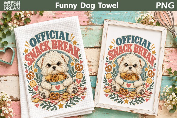 Funny Dog Quote | Kitchen Towel Sublimation example image 1