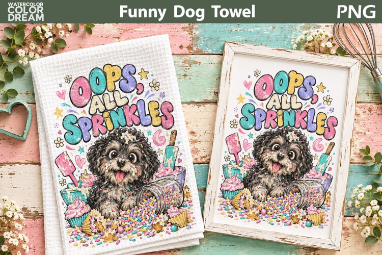 Funny Dog Quote | Kitchen Towel Sublimation example image 1