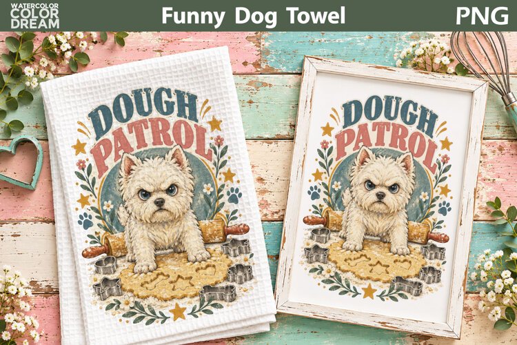 Funny Dogs Quote | Kitchen Towel Sublimation example image 1