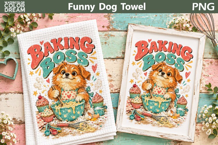 Funny Dogs Quote | Kitchen Towel Sublimation example image 1