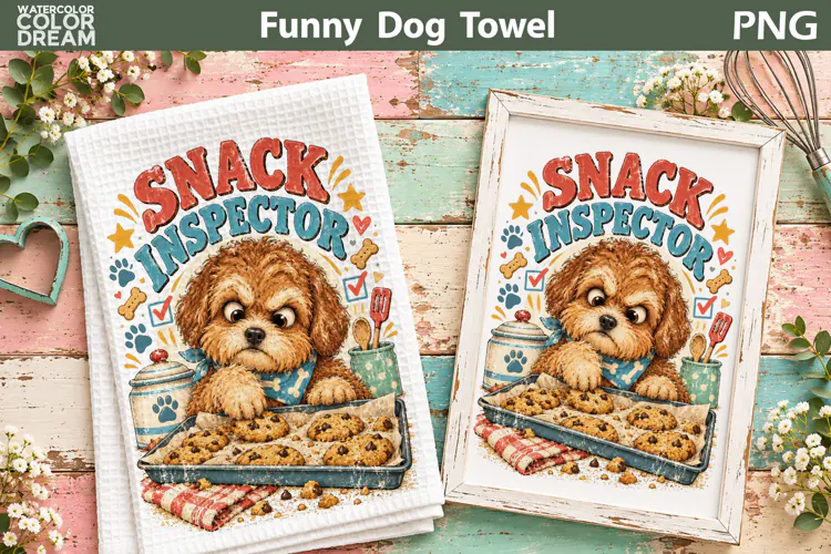 Funny Cookie Dog PNG | Kitchen Towel Sublimation