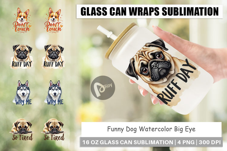 Funny Dog Big Eye Glass Can