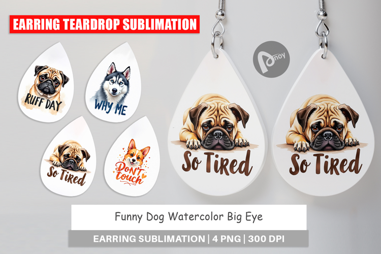 Funny Dog Big Eye Earring