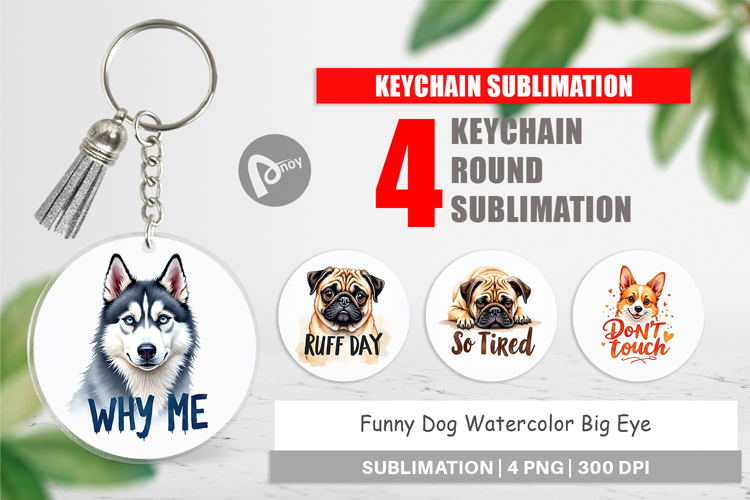 Funny Dog Big Eye Keychain