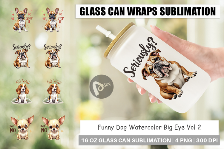 Funny Dog Big Eye Glass Can