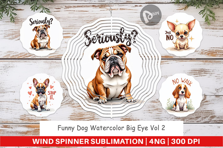 Funny Dog Big Eye Wind Spinner