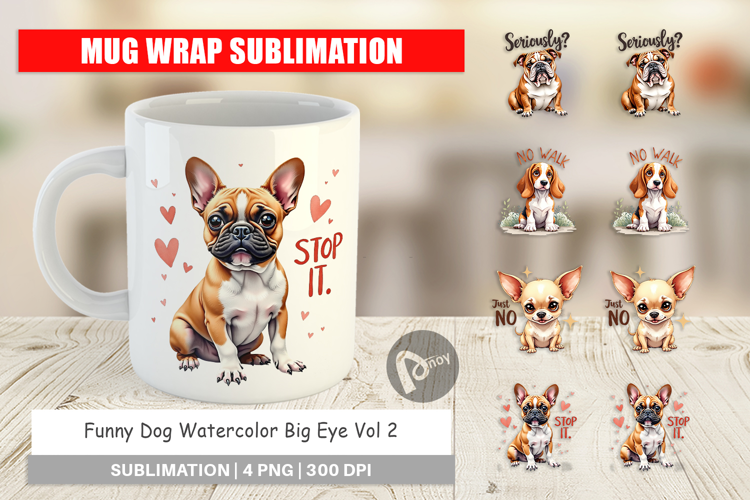 Funny Dog Big Eye Mug Wrap